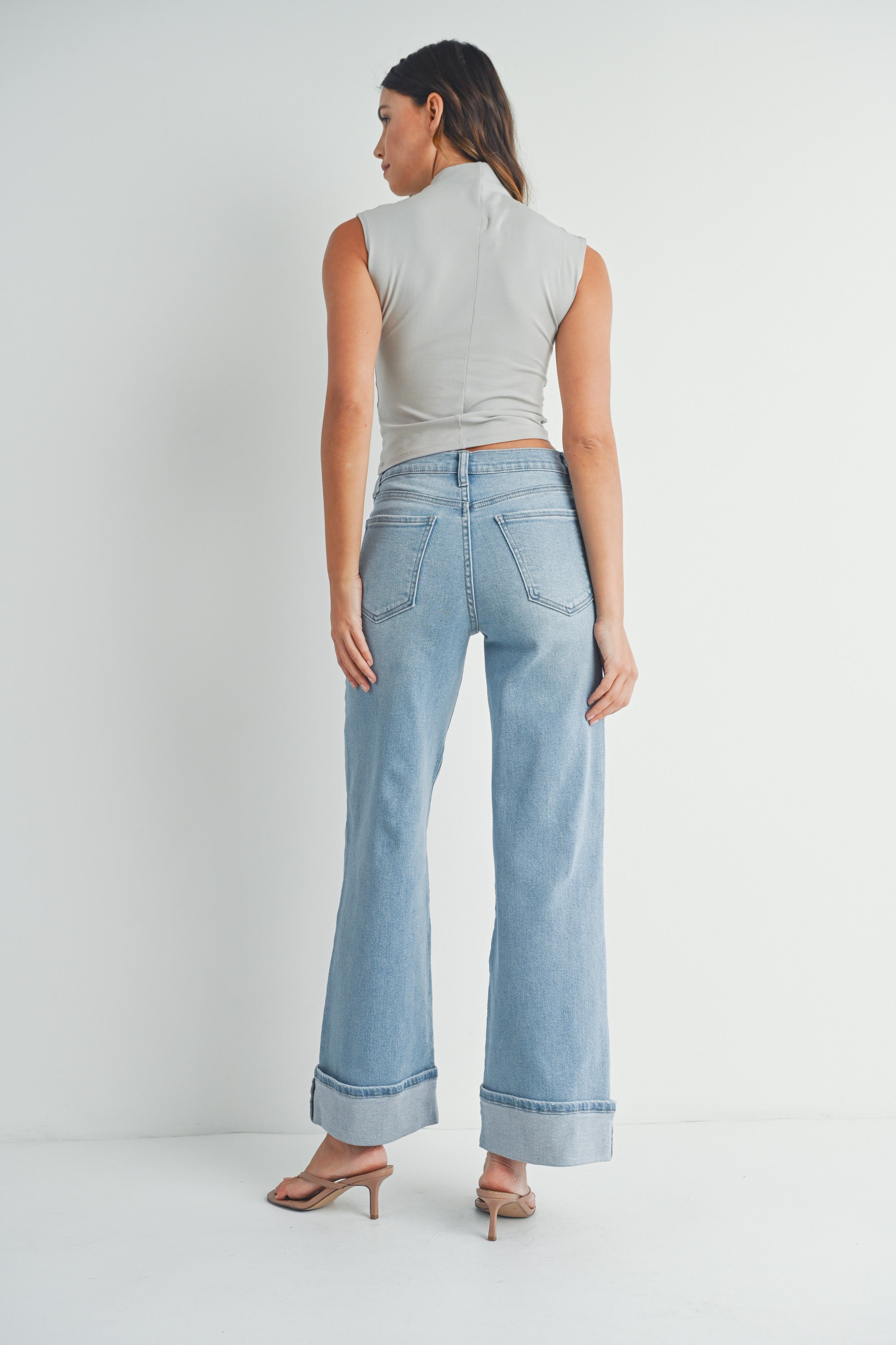 Charlie Cuffed Palazzo Jeans