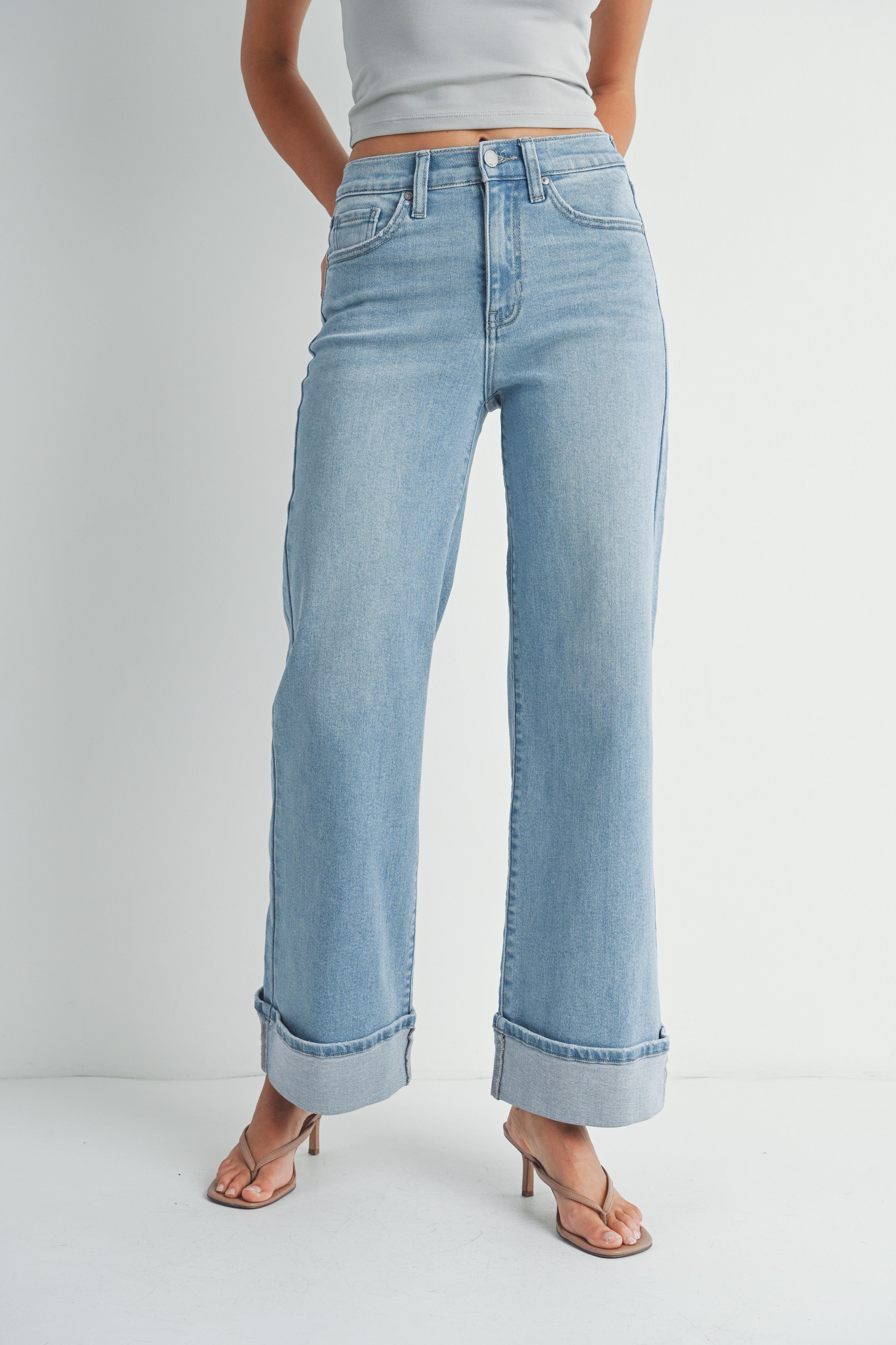 Charlie Cuffed Palazzo Jeans