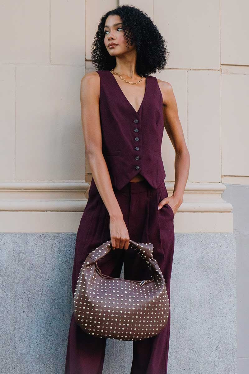 Brigitte Studded Shoulder Bag