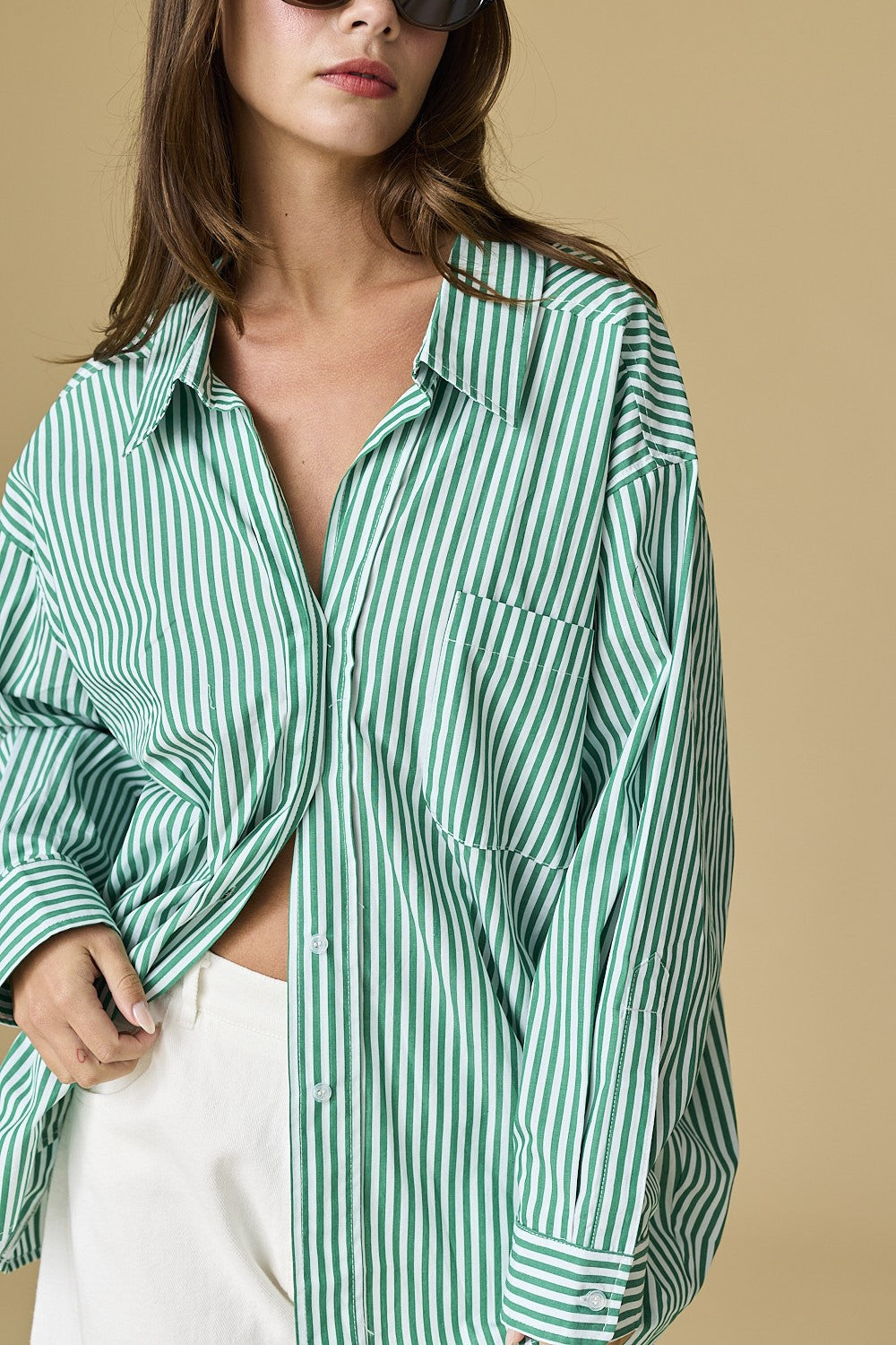 Oceanside Stripe Button Up