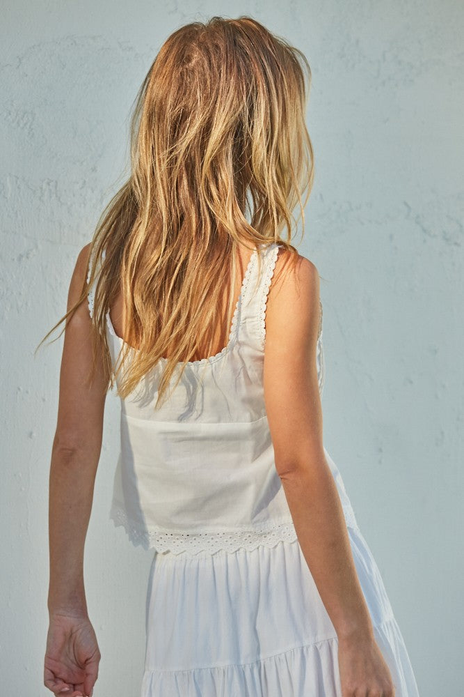 Freddie Eyelet Tie Top