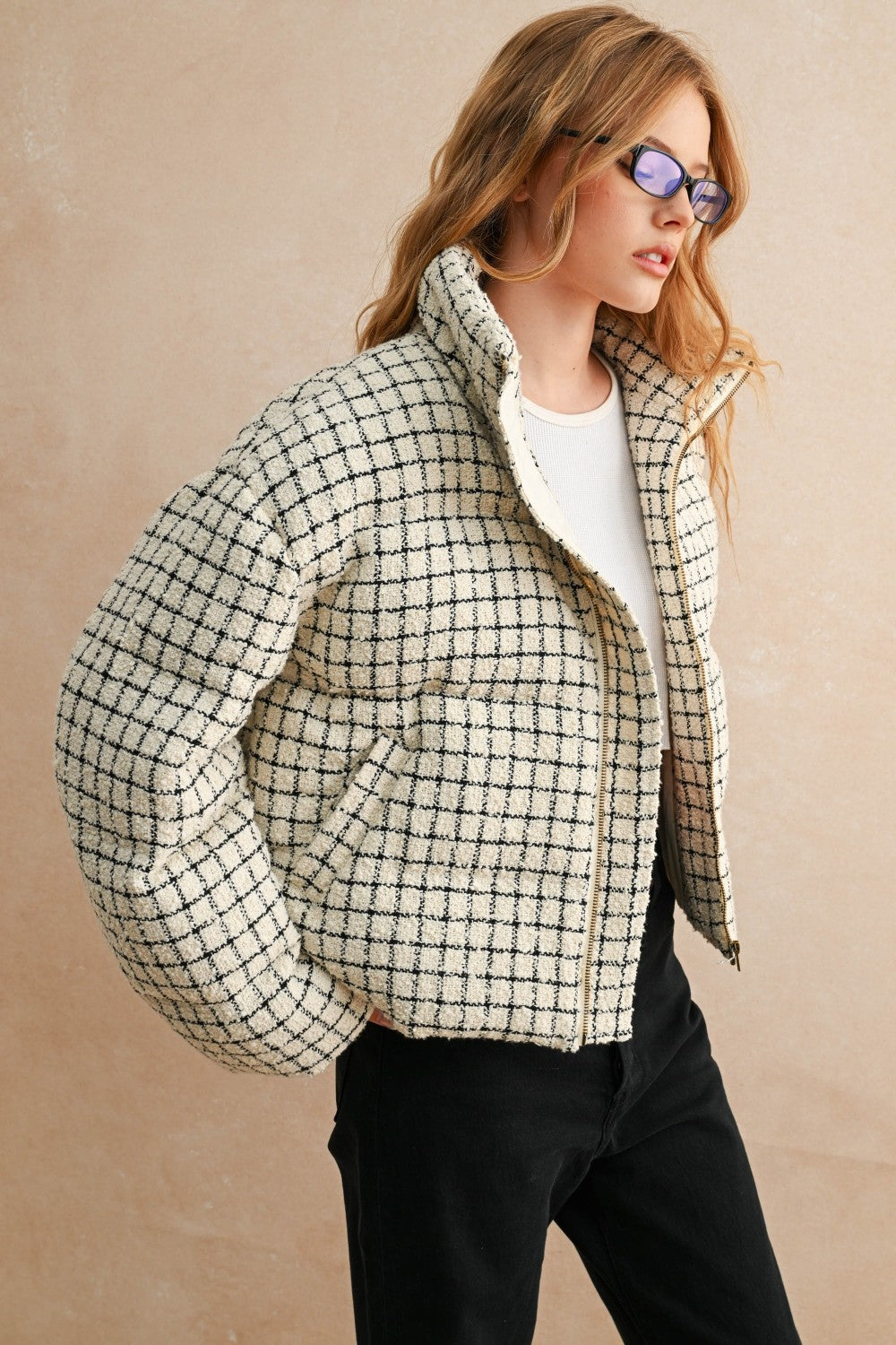 Arctic Tweed Puffer Coat