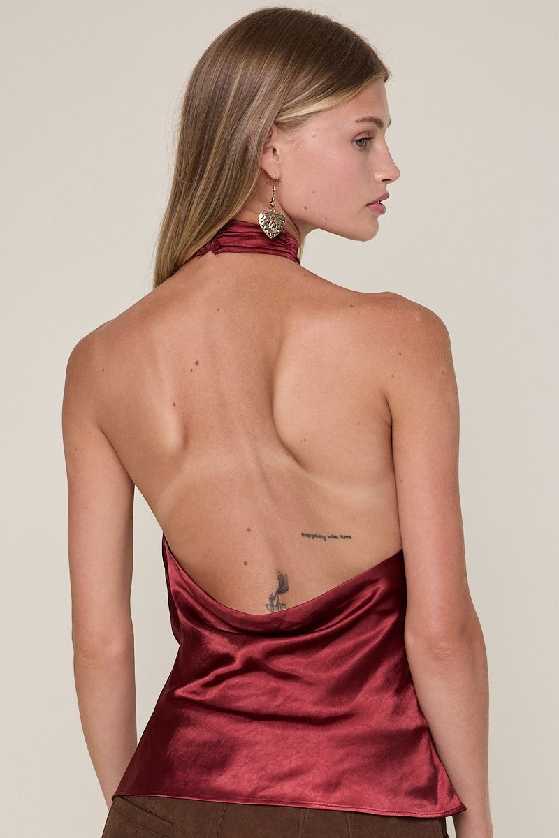 Merlot Halter Blouse