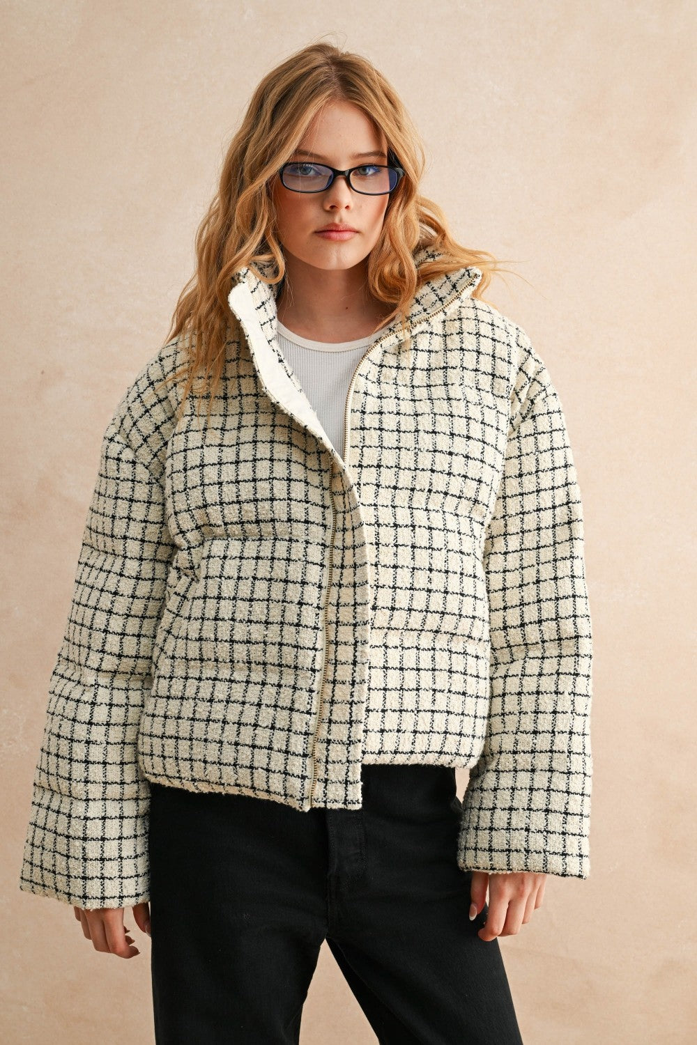 Arctic Tweed Puffer Coat