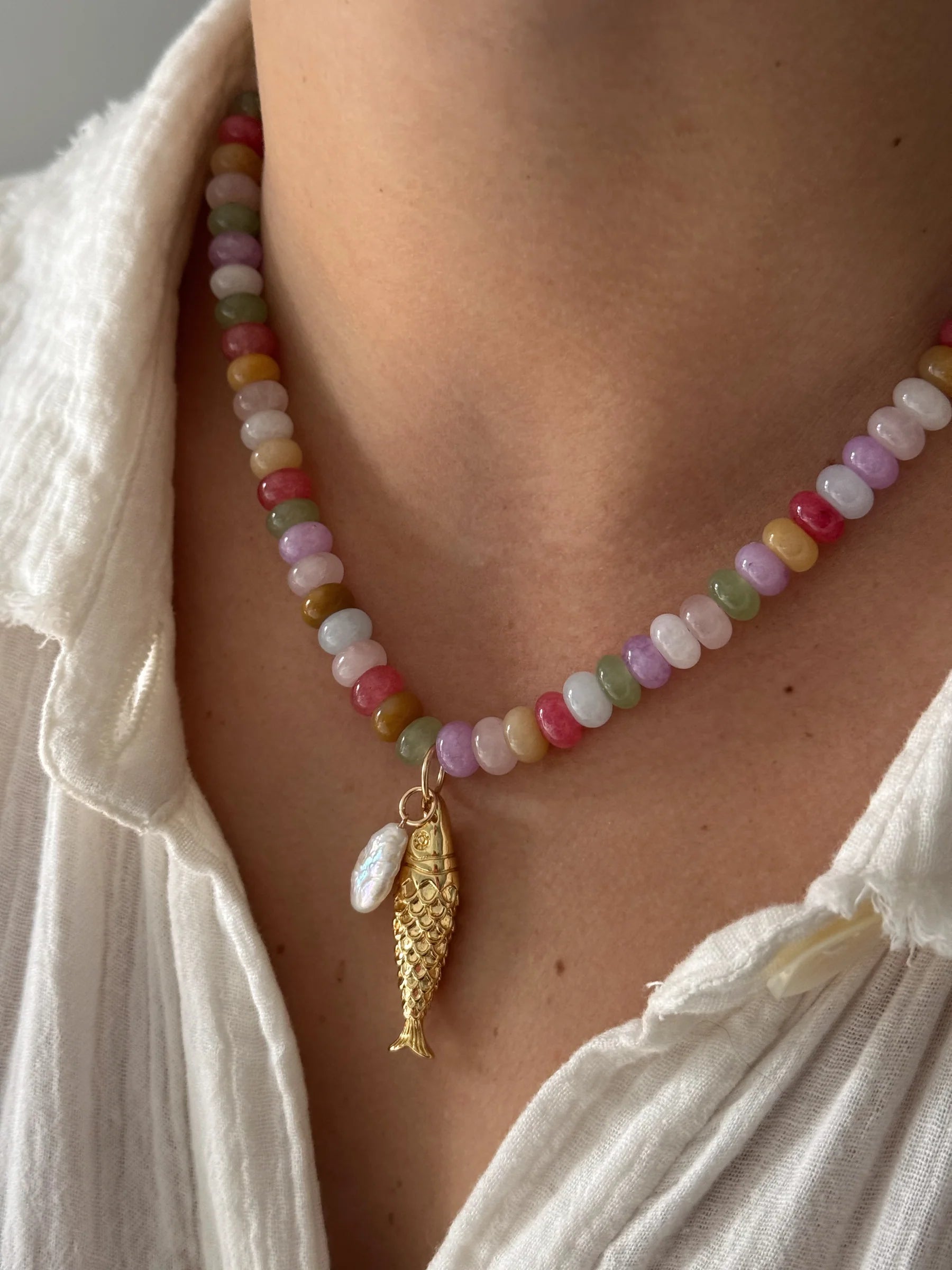 Pearl and Fish Necklace