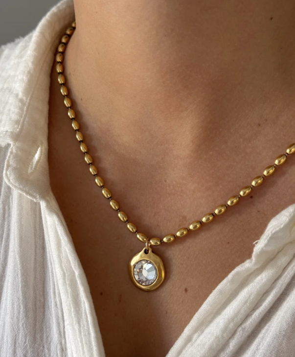 Bezel Crystal Necklace
