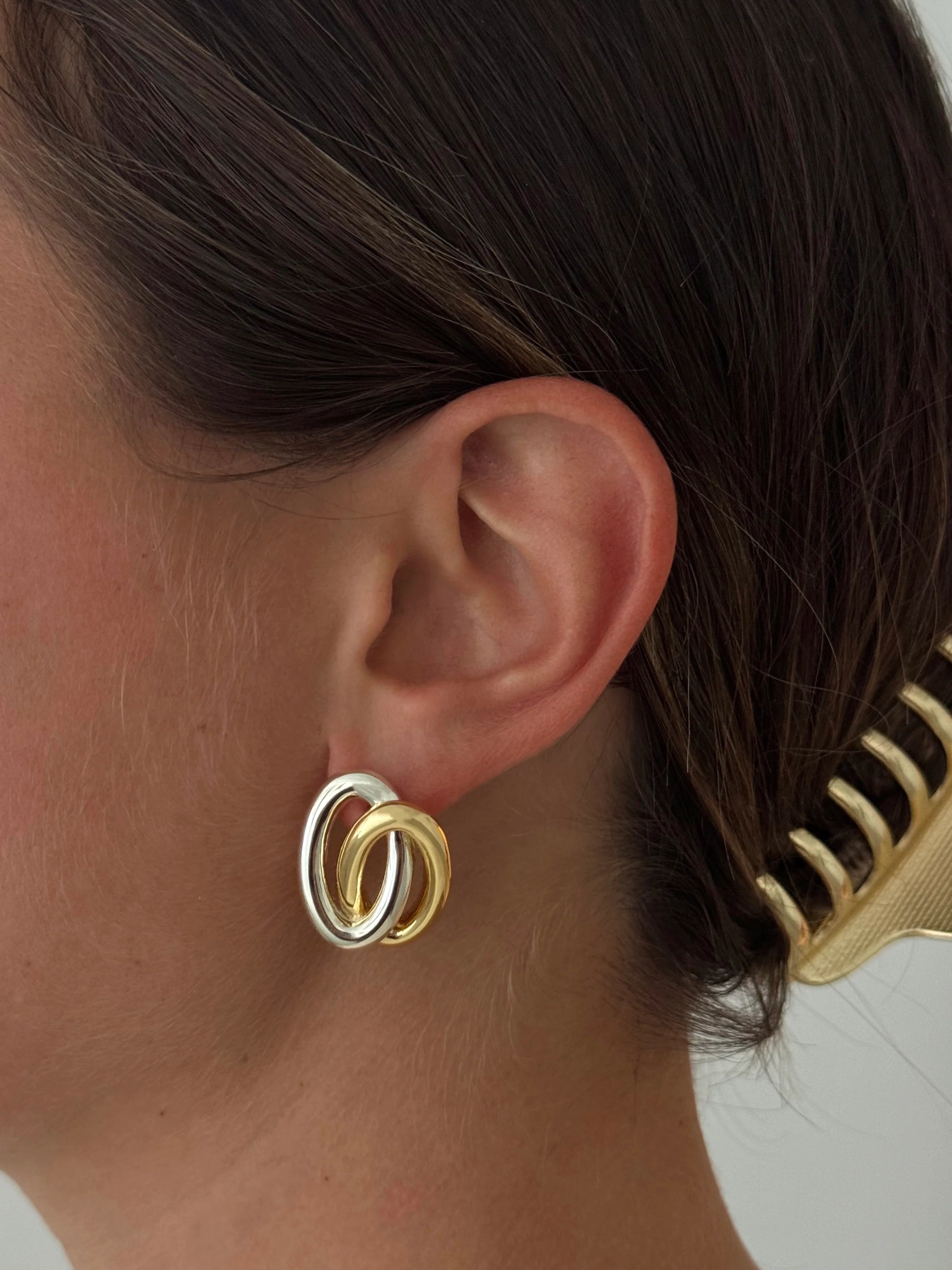 Silver and Gold Loop Stud