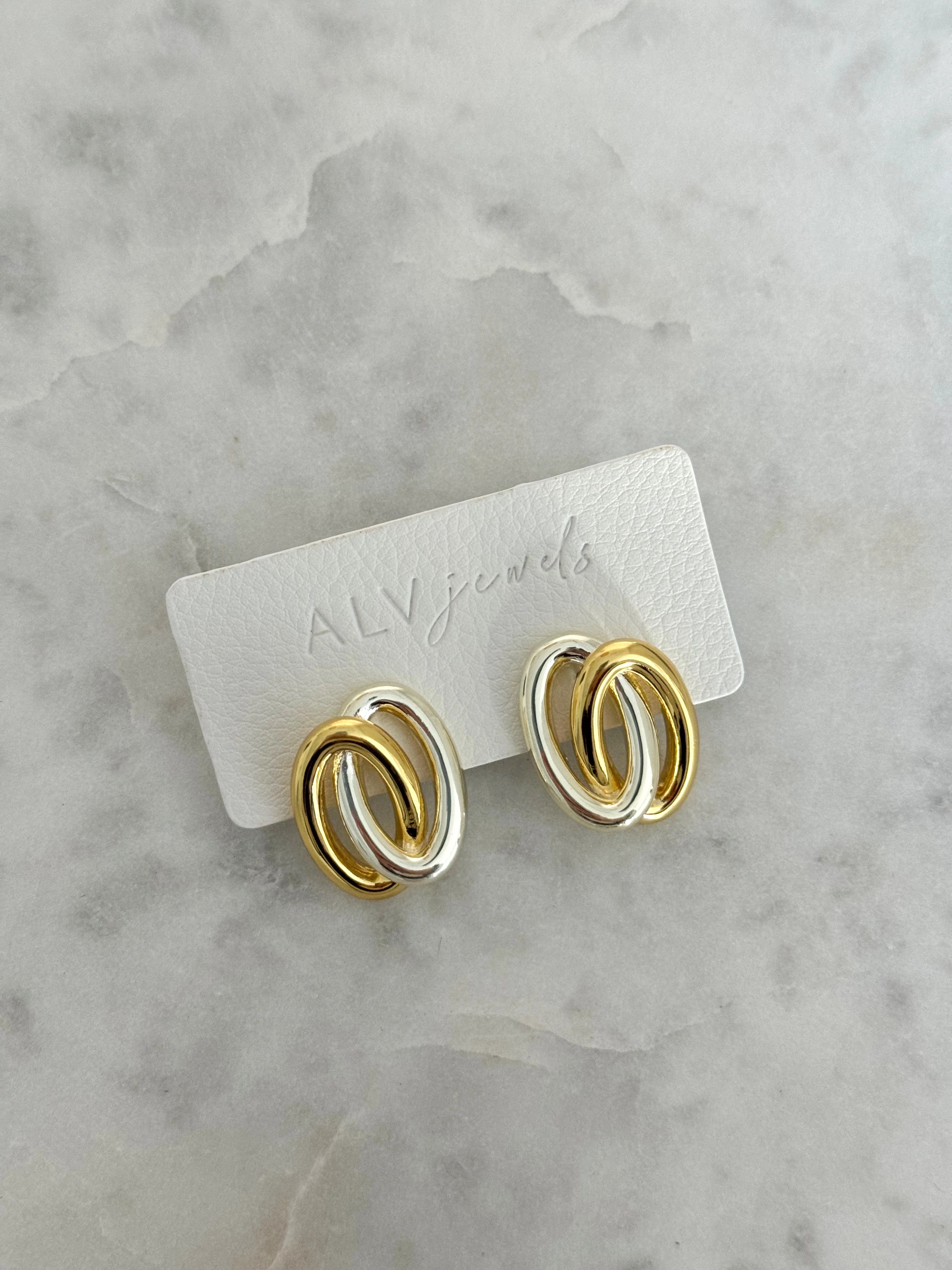 Silver and Gold Loop Stud